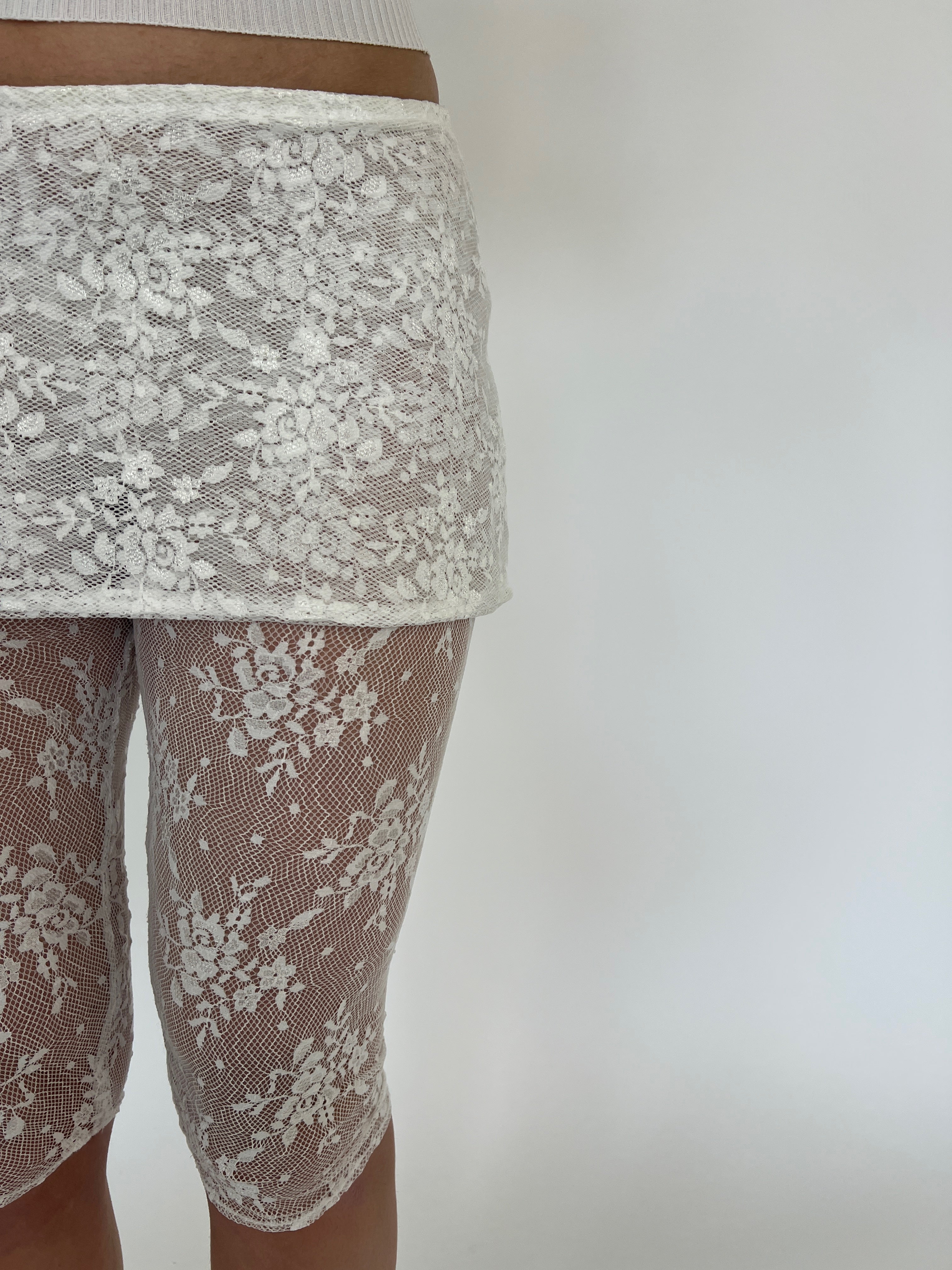 White Lace Capri Skirt