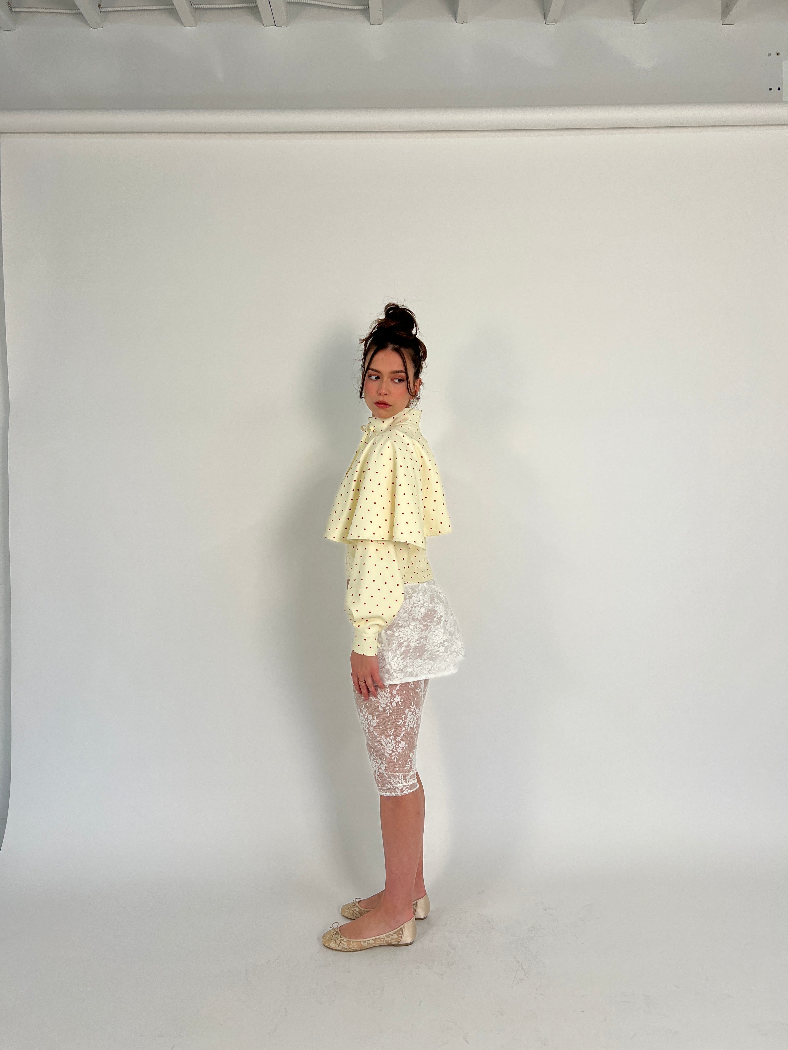 Cream Polkadot Cape