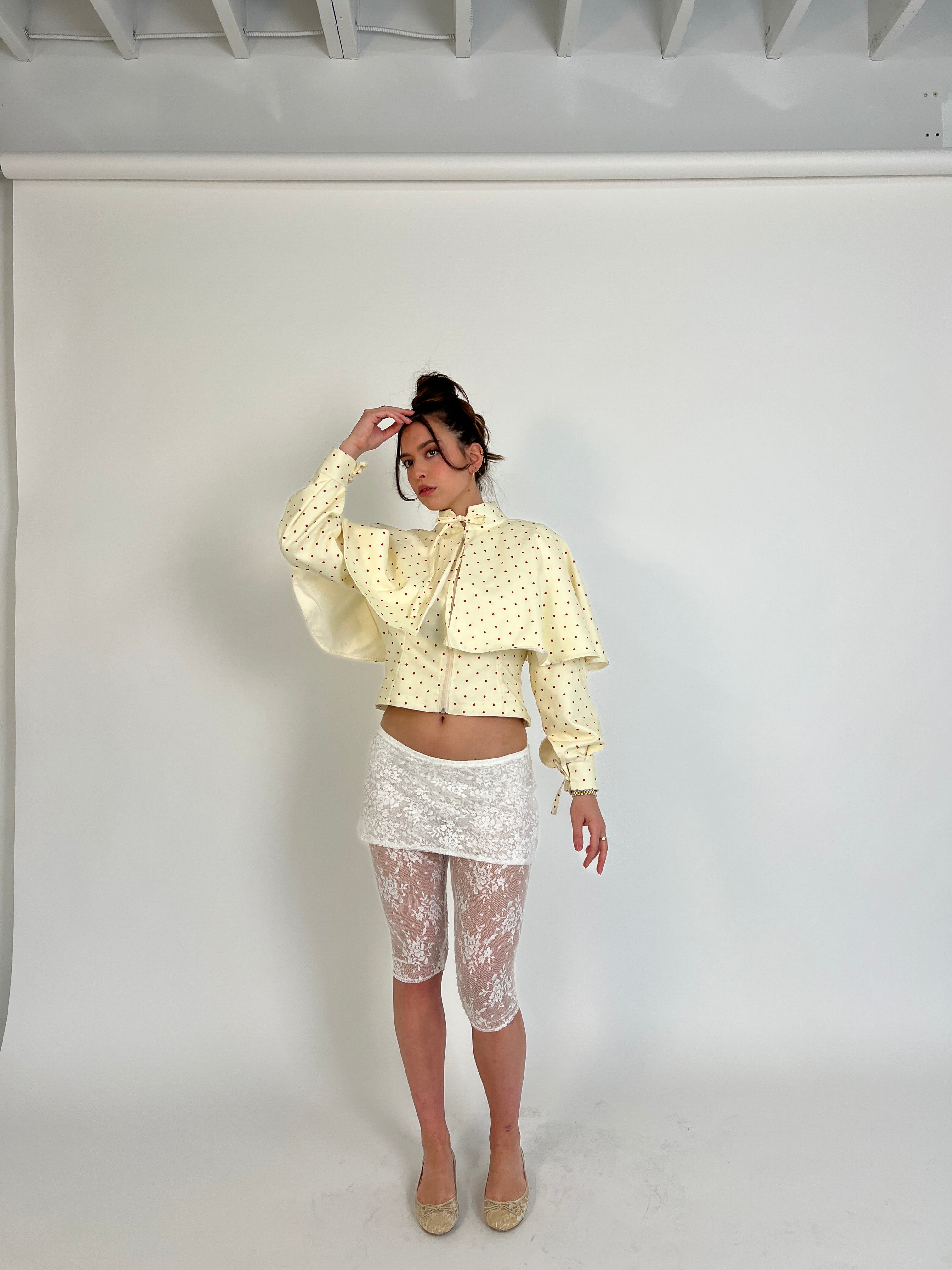 Cream Polkadot Cape
