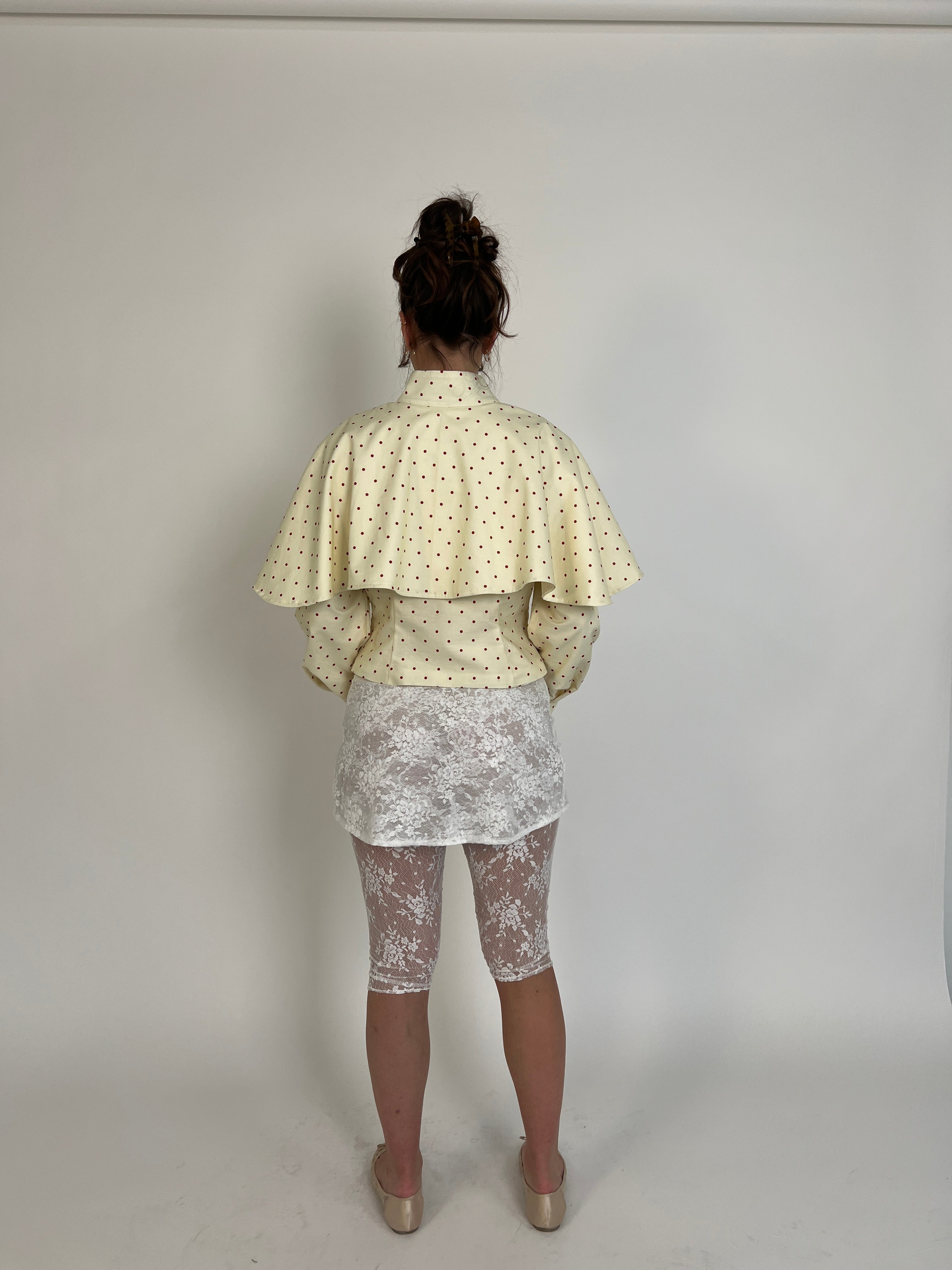 Cream Polkadot Cape