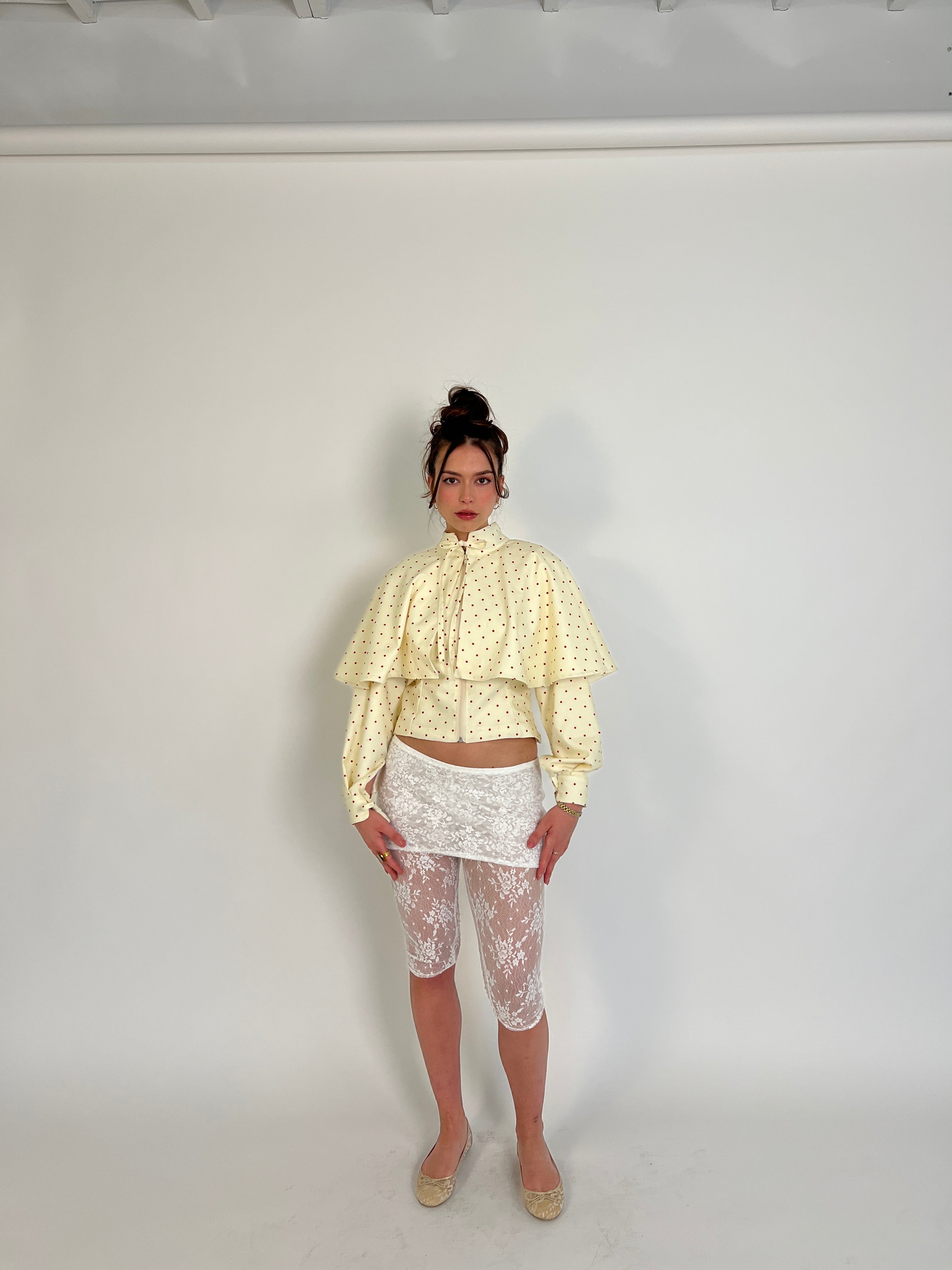 Cream Polkadot Cape