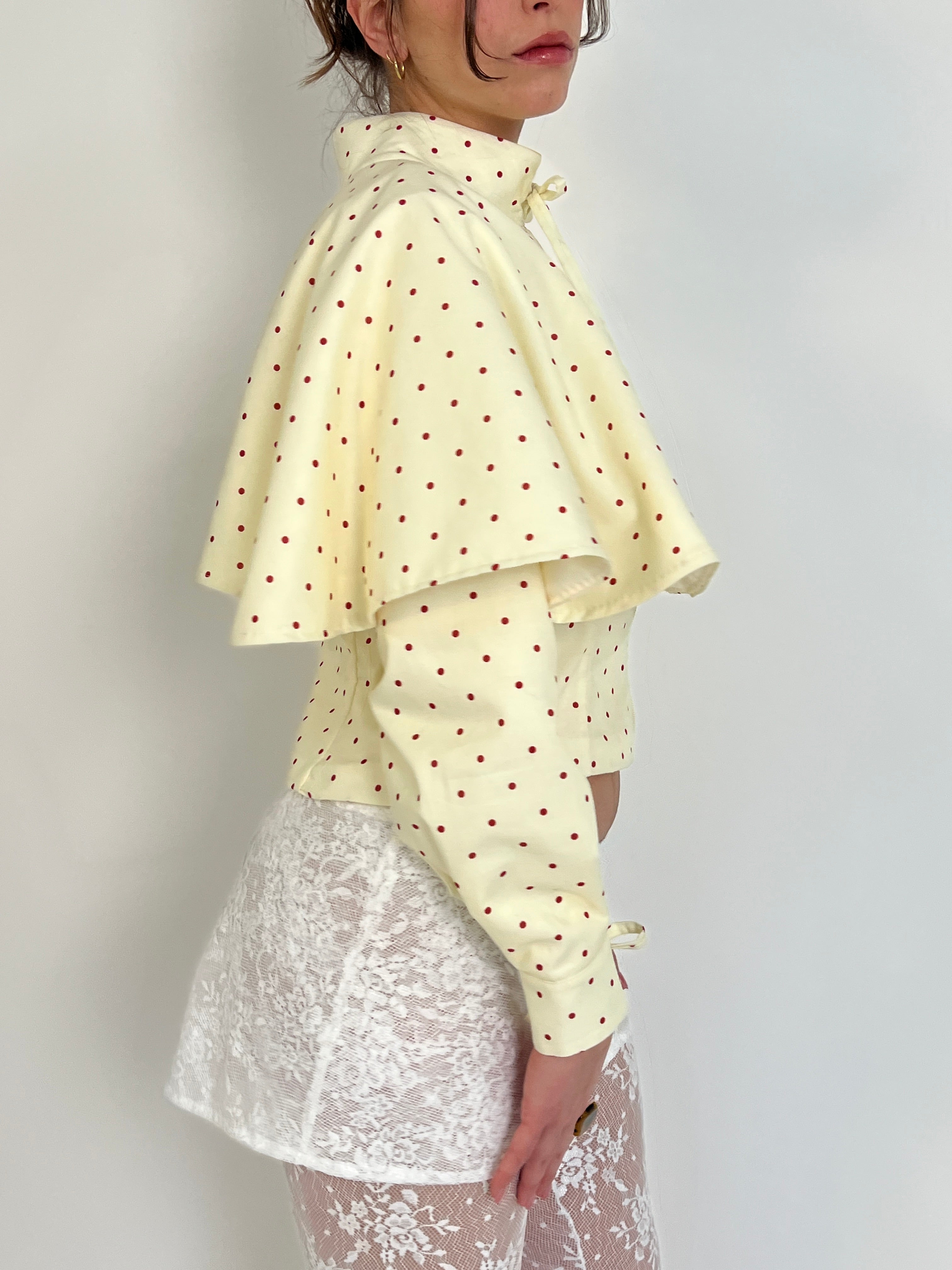 Cream Polkadot Cape