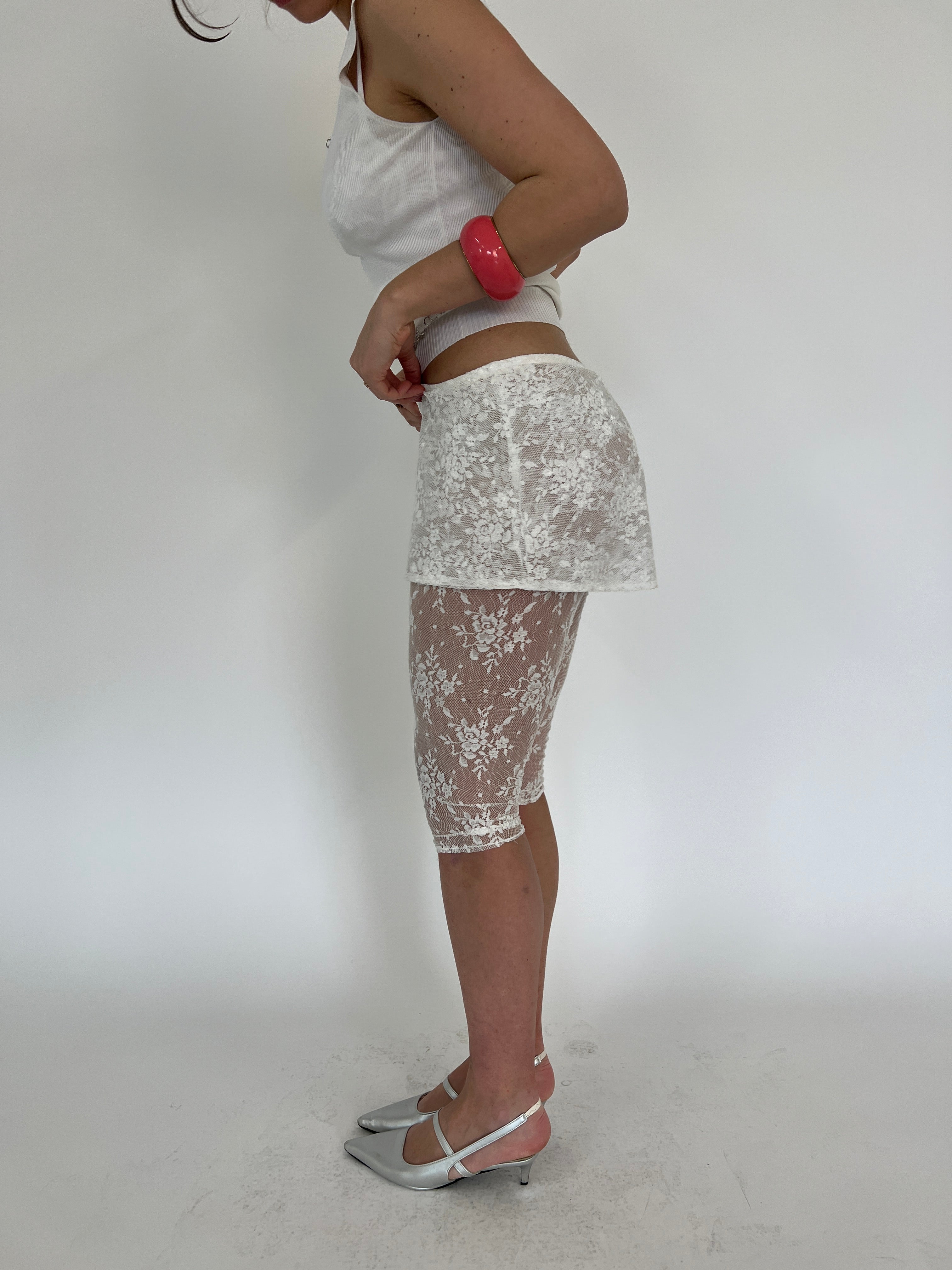 White Lace Capri Skirt