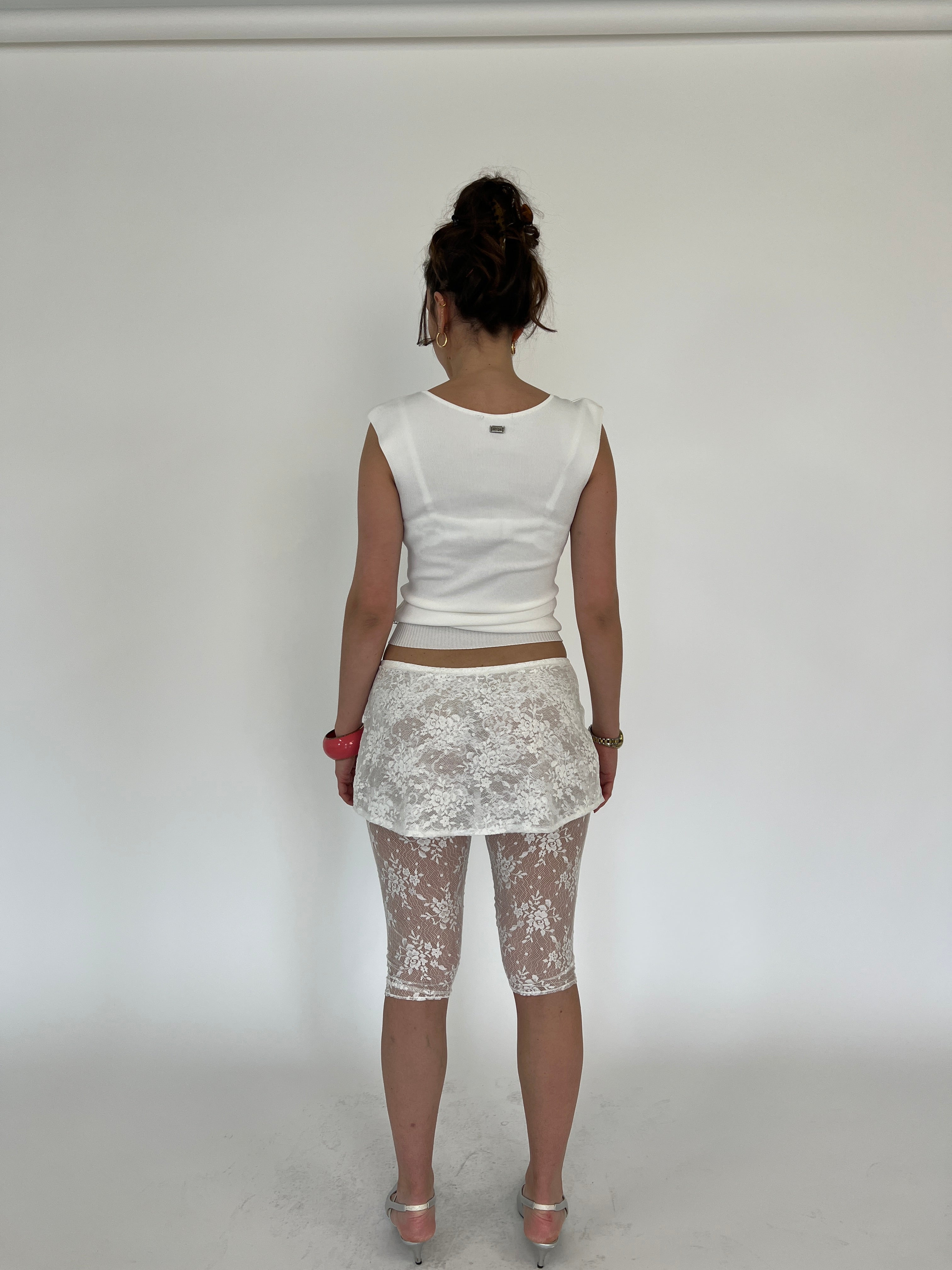 White Lace Capri Skirt