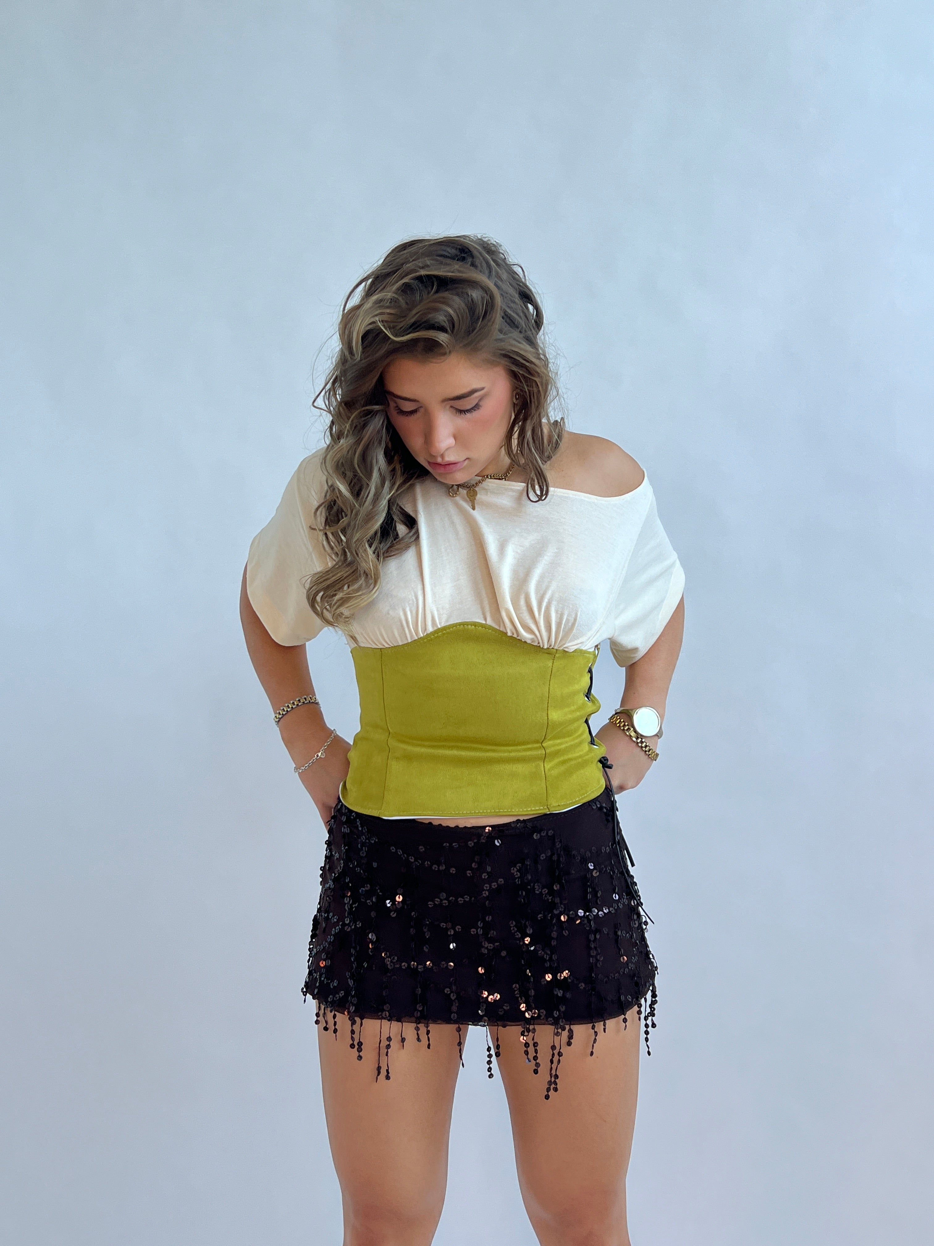 Espresso Sequin Mini Skirt