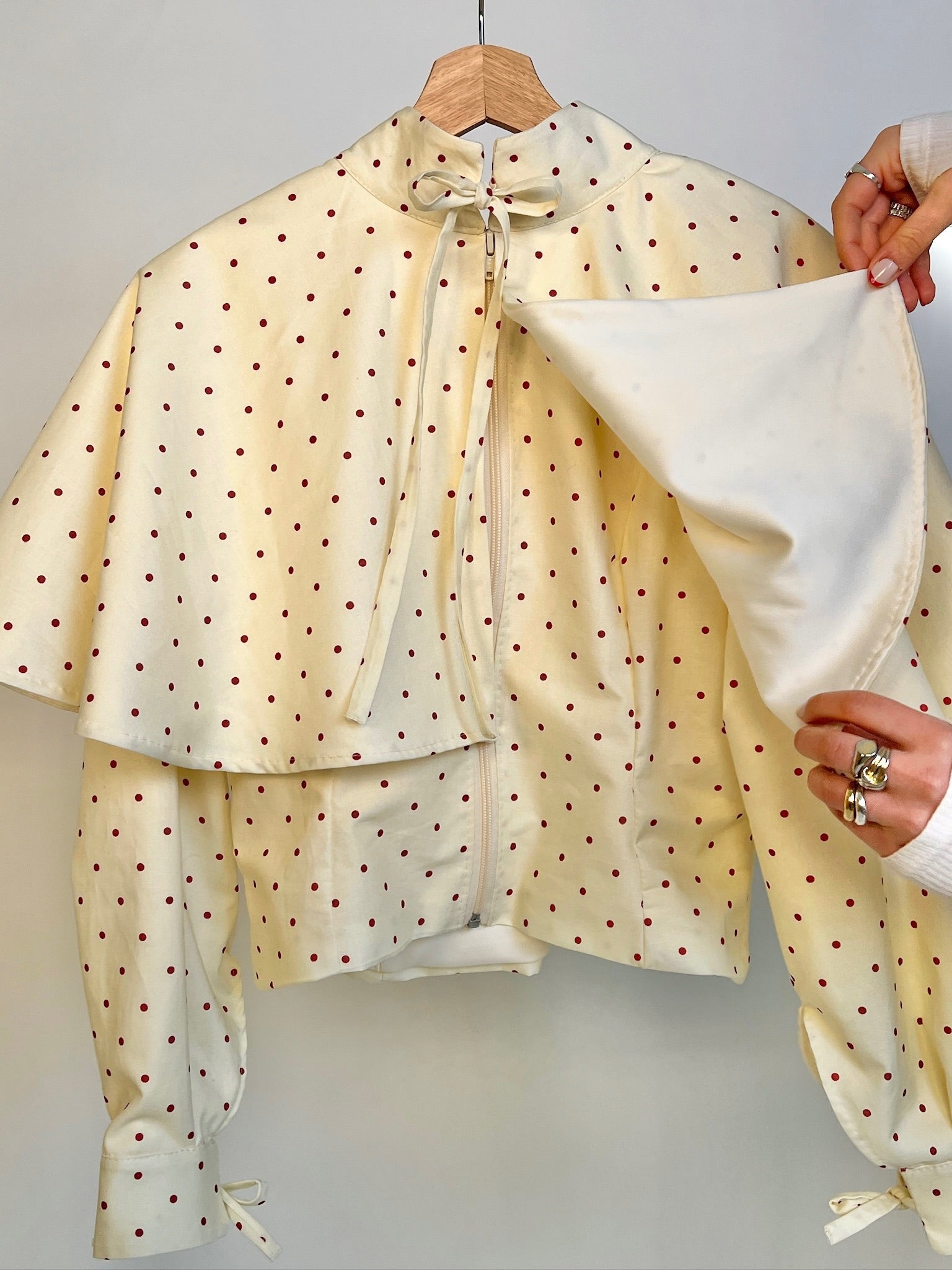 Cream Polkadot Cape